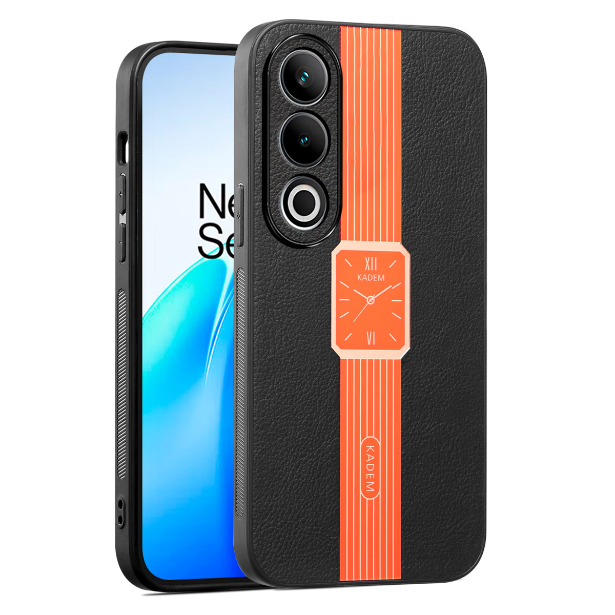 KADEM For OnePlus Ace 3V 5G Case Leather Coated TPU+Acrylic Phone Back Cover with Watch Pattern KADEM For OnePlus Ace 3V 5G Case Leather Coated TPU+Acrylic Phone Back Cover with Watch Pattern